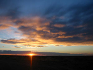 Argentine, Patagonie, coucher de soleil sur la Peninsula Valdes
