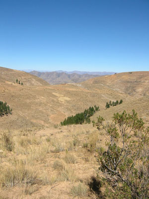 Bolivia, Cochabamba, paisaje de montanas cerca de Sivingani