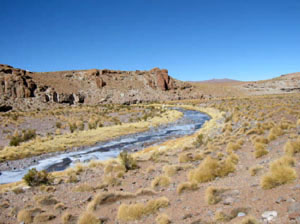 Bolivie, Sud Lipez, riviere gelee