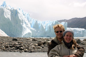 Vince et Manu en face du Glacier Perito Moreno