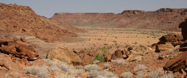 paysage entre Palmwag et Etosha