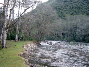 Bolivie, Cochabamba, Pocona, Sehuenca, la riviere qui devore la berge