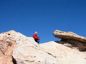 Bolivie, Sud Lipez, nath sur un rocher
